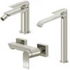 DEGHI Set miscelatore lavabo alto e bidet con esterno doccia spazzolato - Iota