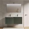 DEGHI Mobile bagno sospeso 120 cm verde cemento con lavabo e specchio - Neko