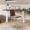 DEGHI Sedia ufficio impilabile in similpelle cognac con gambe in metallo cromo - Wesper