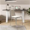 DEGHI Sedia ufficio impilabile in similpelle bianco con gambe in metallo cromo - Wesper