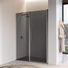DEGHI Box doccia nicchia 140 cm battente 75 cm e lato fisso con vetro temperato fumé e profilo cromo 195h - Nilo