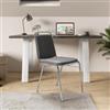 DEGHI Sedia ufficio impilabile in similpelle grigio con gambe in metallo cromo - Wesper