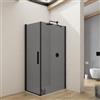 DEGHI Box doccia 90X75 cm battente con vetro temperato fumé e profilo nero opaco 195h - Nilo