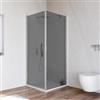DEGHI Box doccia 80x80 cm battente 80 cm con vetro temperato fumé e profilo cromo 195h - Nilo
