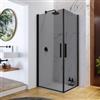 DEGHI Box doccia 85X75 cm doppio battente con vetro temperato fumé e profilo nero opaco 195h - Nilo
