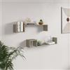DEGHI Set 2 mensole decorative 90x18h cm in legno tortora - Tetris