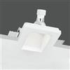 DEGHI Faretto da incasso a emissione luce asimmetrica in gesso 12x12 cm bianco verniciabile