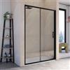 DEGHI Porta doccia 150 cm nero porta scorrevole vetro temperato anticalcare 200h cm - Naomi