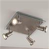 DEGHI Lampada 4 spot da interno 26x26x14,5h cm in metallo e base con cornice in vetro