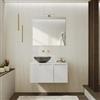 DEGHI Mobile bagno sospeso 80 cm bianco opaco cannettato con top - Konai