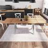 DEGHI Tavolo allungabile 160-260 cm con gambe in acciaio a X 8x4 cm cromate - Freia Mango
