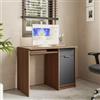 DEGHI Scrivania 100x50 cm in legno antracite e rovere con 1 anta e 1 cassetto - Aubin