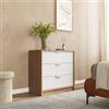 DEGHI Cassettiera 71x69h cm bianco e rovere con 3 cassetti - Aubin