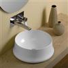 SIMAS Lavabo da appoggio rotondo in ceramica bianco matt - Sharp di Simas