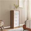 DEGHI Cassettiera 44x108h cm rovere e legno bianco con 5 cassetti - Aubin