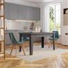 DEGHI Tavolo allungabile 140-190x80 cm antracite - Amigo