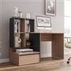 DEGHI Scrivania 145x52 cm legno antracite e rovere con libreria e cassettone - Pretty