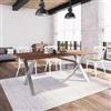DEGHI Tavolo 200x100 con top 5 cm con gambe in acciaio a X 8x4 cm cromate - Freia Wood