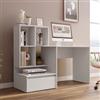 DEGHI Scrivania 145x52 cm legno bianco con libreria e cassettone - Pretty