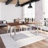 DEGHI Tavolo 200x100 cm piano in legno di acacia 50 mm e gambe a U 5x5 in metallo cromo - Freia Wood
