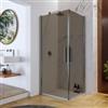 DEGHI Box doccia 85X75 cm doppio battente con vetro temperato bronzato e profilo cromo 195h - Nilo