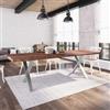 DEGHI Tavolo 300x100 cm top 5 cm con gambe in acciaio a X 8x4 cm cromate - Freia Wood