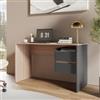 DEGHI Scrivania 120x52 cm legno effetto rovere e antracite con 2 cassetti - Pretty