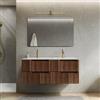 DEGHI Mobile bagno sospeso 120 cm rovere deciso cannettato con lavabo doppia vasca - Konai plus