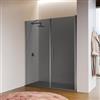 DEGHI Box doccia nicchia 155 cm battente 65 cm e lato fisso con vetro temperato fumé e profilo cromo 195h - Nilo