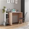 DEGHI Scrivania 110x52 cm legno frassino con libreria bianca - Pretty