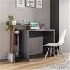 DEGHI Scrivania 110x50 cm legno grigio e noce con libreria - Pretty