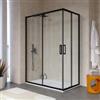 DEGHI Box doccia 80x120 cm profilo nero apertura ad angolo scorrevole anticalcare 200h - Naomi