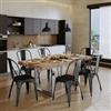 DEGHI Tavolo 200x100 cm top scatolato in legno di mango 80 mm e gambe a U 8x4 in metallo cromo - Freia Mango