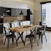 DEGHI Tavolo 200x100 cm top scatolato in legno di mango 80 mm e gambe a X 8x4 in metallo nero - Freia Mango