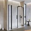 DEGHI Box doccia nicchia 175 cm battente 60 cm e lato fisso con vetro temperato trasparente e profilo nero 195h - Nilo