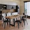 DEGHI Tavolo 200x100 cm top scatolato in legno di mango 80 mm e gambe a U 5x5 in metallo nero - Freia Mango