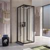 DEGHI Box doccia telaio nero 70x70x70cm doppio scorrevole 3 lati anticalcare - Naomi