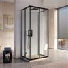 DEGHI Box doccia 3 lati 80x100x80 cm telaio nero doppio scorrevole anticalcare - Naomi
