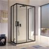DEGHI Box doccia 3 lati 80x120x80 cm telaio nero doppio scorrevole anticalcare 200h cm - Naomi