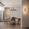 DEGHI Set lampadario a sospensione da 9 lampade e 2 applique in vetro champagne