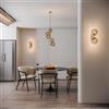 DEGHI Set lampadario a sospensione da 5 lampade e 2 applique in vetro champagne