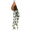 DEGHI Pianta artificiale sospesa 50h cm con vaso in dolomite color terracotta a goccia
