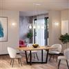 DEGHI Set lampadario a sospensione 4 lampade e 2 plafoniera in metallo bianco