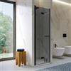 DEGHI Box doccia nicchia 70 cm soffietto con vetro anticalcare fumè e profilo nero opaco 195h - Flexy
