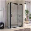 DEGHI Box doccia angolare 70x120 cm porta scorrevole anticalcare profilo nero - Naomi