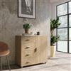 DEGHI Cassettiera 90x88h cm con 4 cassetti e 1 anta effetto rovere - Iceberg