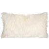 DEGHI Cuscino 35x75 cm sfoderabile in similpelliccia bianco panna