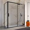 DEGHI Box doccia angolare 80x160 cm scorrevole anticalcare 200h cm telaio nero - Naomi