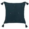 DEGHI Cuscino 40x40 cm in cotone blu scuro ricamato con stelle