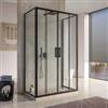 DEGHI Box doccia 3 lati nero opaco 70x120x70 con porta a 4 ante scorrevole anticalcare - Naomi